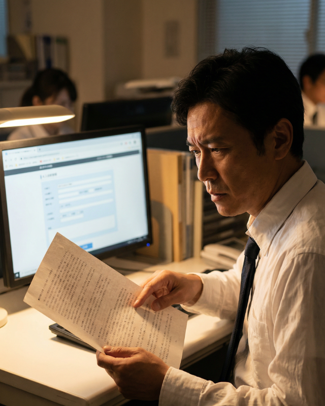 プライバシーポリシーと実態のズレを示すイラスト